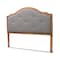 Baxton Studio Gala Traditional Dark Grey Fabric Upholstered and Walnut Brown Finished Wood Arched Headboard-Queen 191-11435-ZORO - alternate 5